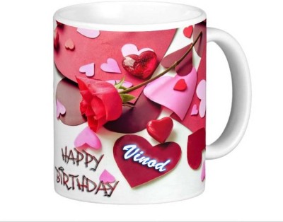 Exocticaa Romantic Happy Birthday Gift for Vinod I Love You 091 Ceramic Coffee Mug(325 ml)