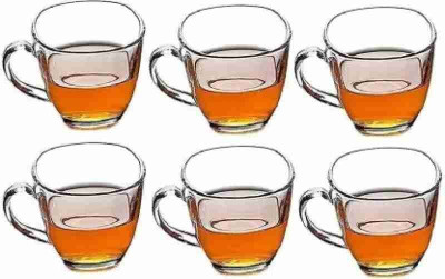 Sarsawal S a r s a w a l - Glass Tea & Coffee Cup Set Glass Tumbler(180 ml, Pack of 6)