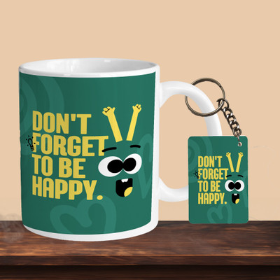 VM MALL 101_Don’T Forget To Be Happy R-R Ceramic Coffee Mug(330 ml)