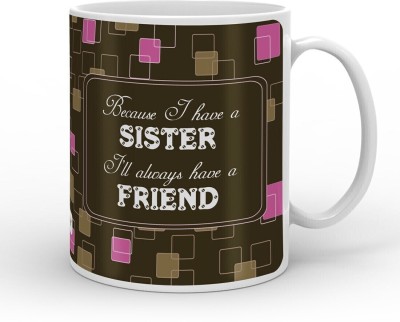 Indigifts Raksha Bandhan Gift Gifts for Sister, Birthday Gifts for Sister, Raksha Bandhan Gift, Rakhi Gift, Marriage Gift for Sister_S-MUGCRWH01RO11-SIS17009 Ceramic Coffee Mug(330 ml)