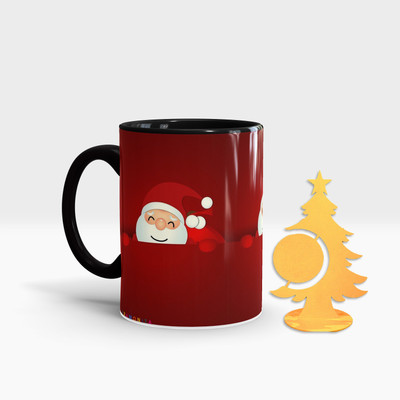 Fifth and Moon C-BLK-TREE-65 Ceramic Coffee Mug(320 ml, Pack of 2)