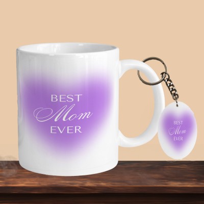 VM SHOPPING MALL Best Mom Purple R-O Ceramic Coffee Mug(330 ml, Pack of 2)