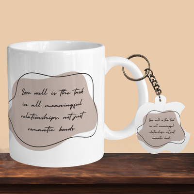 VM MALL 101_Love Well Is The Task R-A Ceramic Coffee Mug(330 ml)