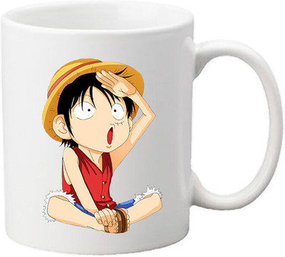 Artefact Monkey D Luffy One Piece Anime Printed Hard Quality Coffee/Cup | White Ceramic Coffee Mug(330 ml)