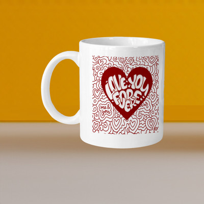 Print Ginnie 101_Perfect for Coffee and Tea - Single Pack VM Love You Forever L Ceramic Coffee Mug(325 ml)