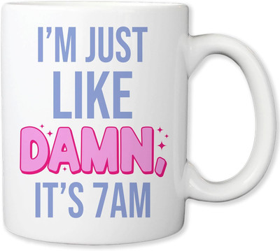 craft maniacs TAYLOR SWIFT PINK 7 AM PRINTED WHITE MUG FOR TAYLOR SWIFT LOVERS Porcelain Coffee Mug(330 ml)
