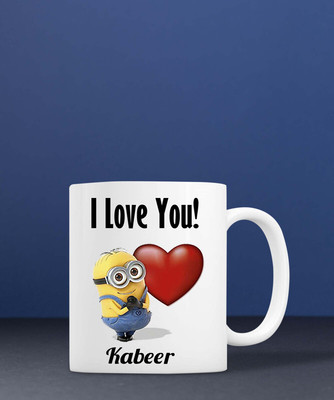 badri creations I Love You Kabeer Super White Coffee Ceramic Coffee Mug(350 ml)