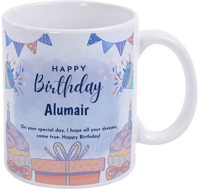 GIFTUATION Happy Birthday Alumair / Gift for Birthday Ceramic Coffee Mug(325 ml)
