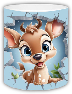 RSRCreations Cute Cartoon Printed Coffee Ceramic Coffee Mug(350 ml)