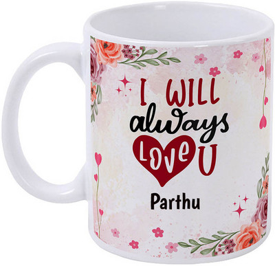 GIFTUATION Parthu I Love You / Gift for Couple Ceramic Coffee Mug(325 ml)
