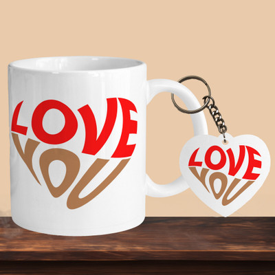 Hunter Studio 101_Love You 01 R-H Ceramic Coffee Mug(330 ml, Pack of 2)