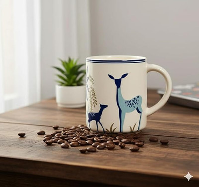 vinod creation Printed Ceramic Coffee 320ml | Gift for Women & Men Ceramic Coffee Mug(320 ml)