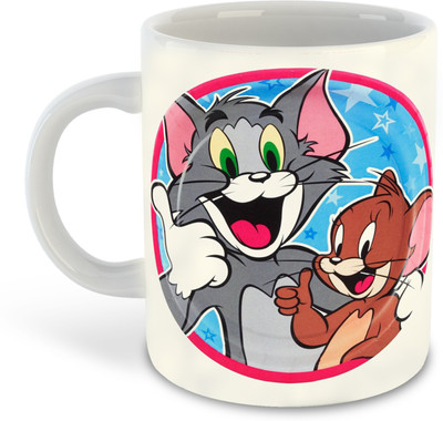 FLEXERSTYLE NEW2025-Tom & Jerry Printed White Coffee - D13 Ceramic Coffee Mug(325 ml)