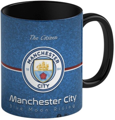 Tee Mafia Manchester City Logo Merchandise 3 Tone Black Coffee Ceramic Coffee Mug(330 ml)