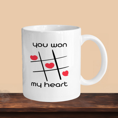 Printhorizon 101_You Won My Heart R Ceramic Coffee Mug(330 ml, Pack of 2)