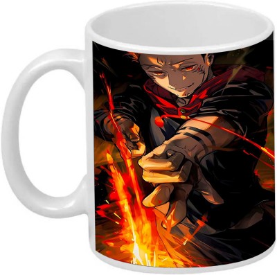 FAZAKA FIRE WITH SUKUNA ANIME ANIME Ceramic Coffee Mug(350 ml)