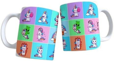 Get Fatang Baby Unicorn Printed Ceramic Coffee Gift for Her/Him Ceramic Coffee Mug(350 ml)