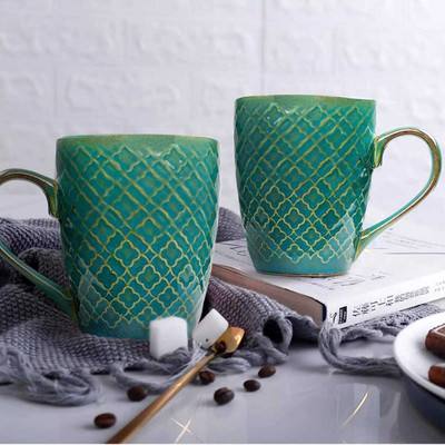 AAV WORLD MILK CERAMIC MUGS (2 MUGS PAIR) Ceramic Coffee Mug(300 ml, Pack of 2)