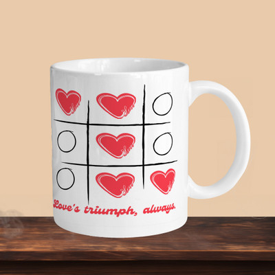 Hunter Studio 101_Love Triumph Always R Ceramic Coffee Mug(330 ml, Pack of 2)