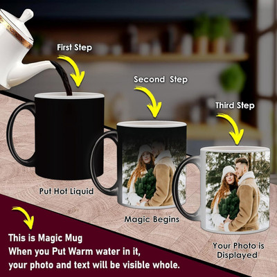 py creative world PY_Magic_Mug Ceramic Coffee Mug(330 ml)