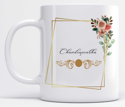 LOROFY Name Chandraprabha Printed Frame Design Ceramic Coffee Mug(350 ml)