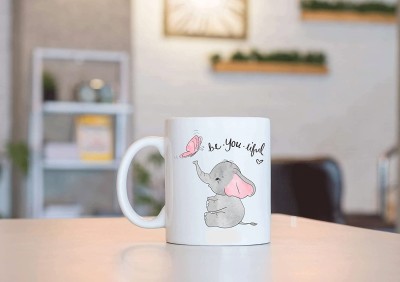 The Modern Gallery Cute Little Baby Elephant Ceramic Coffee Mug(345 ml)