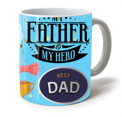 Vihaan Fashions Super Dad Affirmation Printed Ceramic Coffee Mug(350 ml)