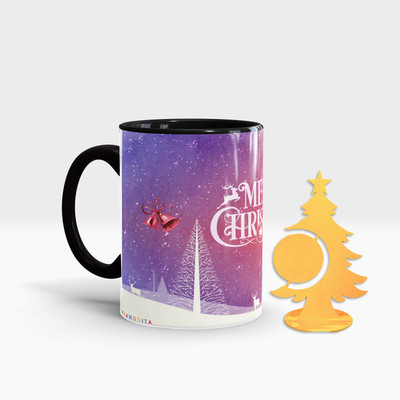 Fifth and Moon C-BLK-TREE-22 Ceramic Coffee Mug(320 ml, Pack of 2)