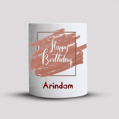 badri creations Happy Birthday Arindam With Photo White Coffee Ceramic Coffee Mug(350 ml)