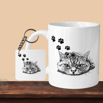 VM MALL 101_Cat Cute L-S Ceramic Coffee Mug(330 ml)