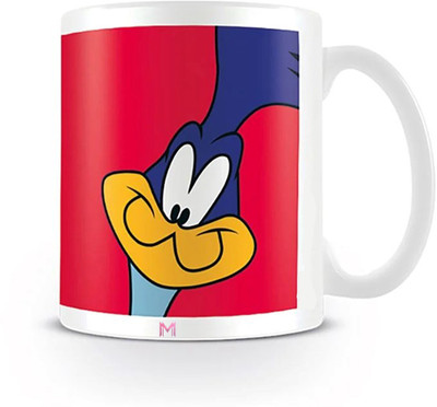 MaddockCorp Road Runner Cartoon Face Printed White Ceramic Coffee Mug(350 ml)