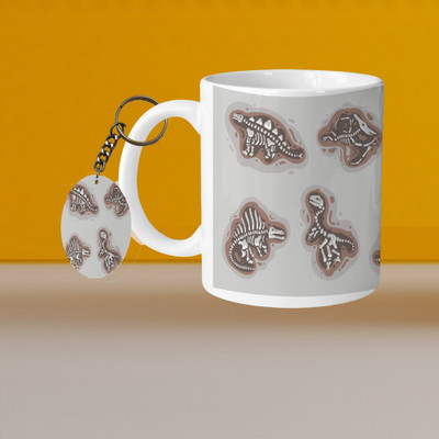 VM SHOPPING MALL VM H Letter 01 L-O Ceramic Coffee Mug(325 ml, Pack of 2)