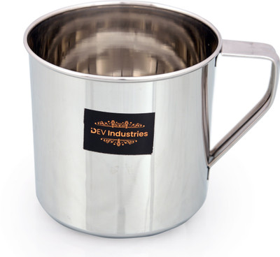 Dev Industries Steel Bucket Shower Bathroom for Home Daily Use Strong and Sturdy, 600 ml Stainless Steel Bath Mug(600 ml)