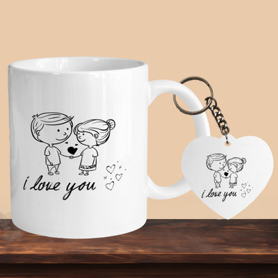 VM MALL 101_I Love You R-H Ceramic Coffee Mug(330 ml)