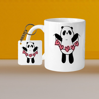 Hunter Studio 101_VM On-Off L-A Ceramic Coffee Mug(315 ml, Pack of 2)