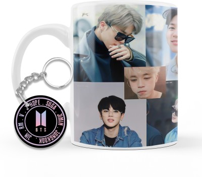 THE HATKE STORE BTS Printed Cup for Girls Boys Birthday Gift for Friends BTS Music Band,P(25) Ceramic Coffee Mug(350 ml)