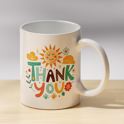 Fifth Creations Thank You Printed Gift for Couple,Friends,Boyfriend,Girlfriend,Husband Lover Ceramic Coffee Mug(330 ml)