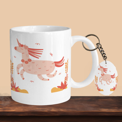 VM MALL 101_Unicorn Pink R-O Ceramic Coffee Mug(330 ml)