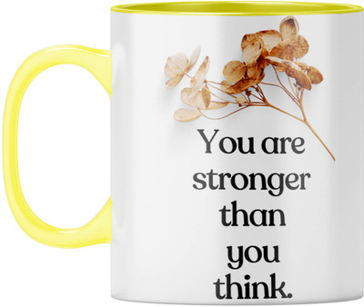YuBingo Positive Affirmation - Floral Design with Motivational Message Ceramic Coffee Mug(310 ml)