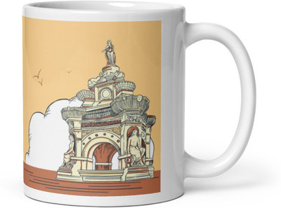 Mr UVD A Old Monument Design Pattern_MUGG Ceramic Coffee Mug(350 ml)