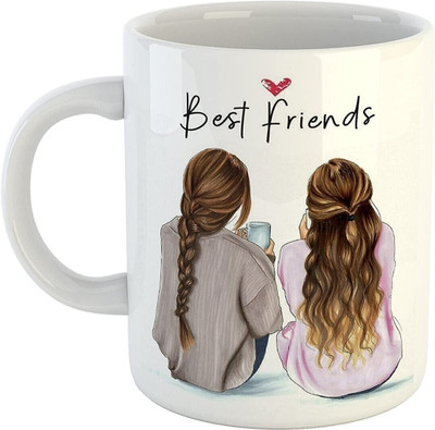 Angel Crrafting Best friend Heavy Quality Printed Coffee mug for gifting | Best Coffee mug Ceramic Coffee Mug(350 ml)