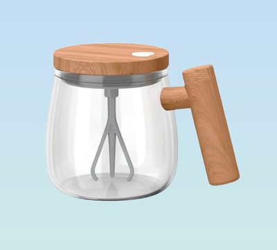 juggaris Easy Stir Mocha Travel – Automatic Mix Tumbler Glass Coffee Mug(400 ml)