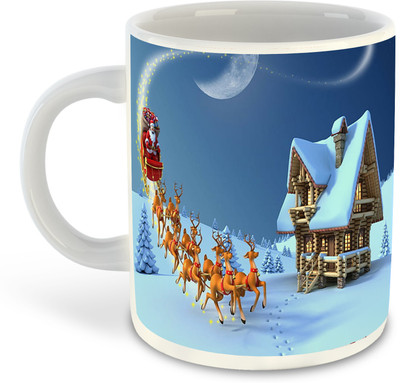 FLEXERSTYLE NEW2025-Merry Christmas Printed White Coffee - D12 Ceramic Coffee Mug(325 ml)