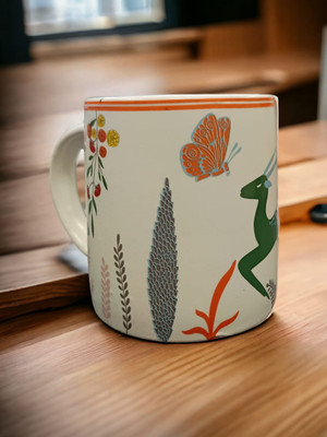 konst Coffee – Matte Jungle Print (Green Deer) Ceramic Coffee Mug(300 ml)