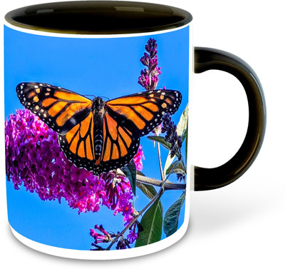 FLEXERSTYLE NEW2025-Butterfly Lover Printed Black Coffee With Coaster-D22 Ceramic Coffee Mug(325 ml)