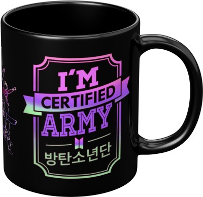 NH10 DESIGNS BTS Music Band Printed Coffee Cup for Girls Friends Boy Birthday Gift - BKPM 45 Ceramic Coffee Mug(350 ml)