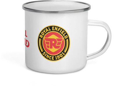 HK CREATIONS Royal Enfield Stainless Steel Printed Cup Durable & Lightweight Travel Stainless Steel Coffee Mug(350 ml)