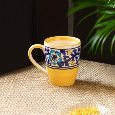 ExclusiveLane 'Badamwari Bagheecha' Hand-Painted Ceramic Coffee Mug(240 ml)