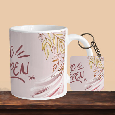 VM MALL 101_Make It Happen R-S Ceramic Coffee Mug(330 ml, Pack of 2)
