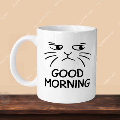 Print Ginnie 101_VM Good Morning Cat R-H Ceramic Coffee Mug(325 ml)